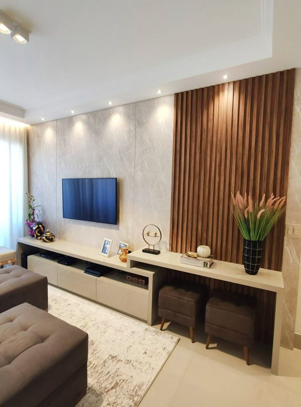 Painel e bancada home theater